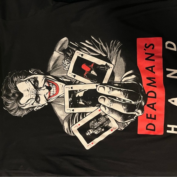 Joker DC Comics Graphic Tee Menās S Black Red Batman Shirt Deadmanās Hand - Picture 4 of 4